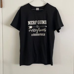 Nerf guns and messy buns #momofboth